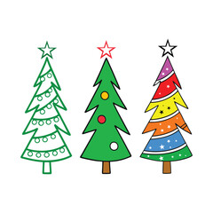 Obraz premium set of christmas tree