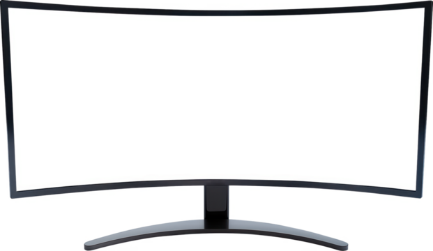 Curved monitor with white screen