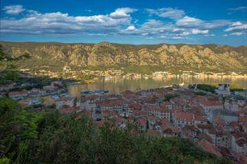 Kotor, Montenegro. The Bay of Kotor is one of the most beautiful places on the Adriatic Sea, with a preserved Venetian fortress, old small villages, medieval towns and scenic mountains. © mylasa
