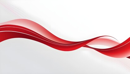 A simple abstract vector design featuring smooth red gradient lines, curves, and waves on a clean white backdrop.