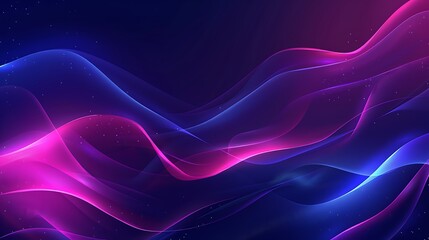 Abstract Neon Waves: A Symphony of Pink and Blue
