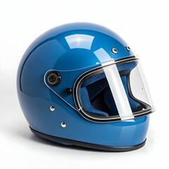 Fototapeta premium A blue helmet, often worn for safety in various activities, features