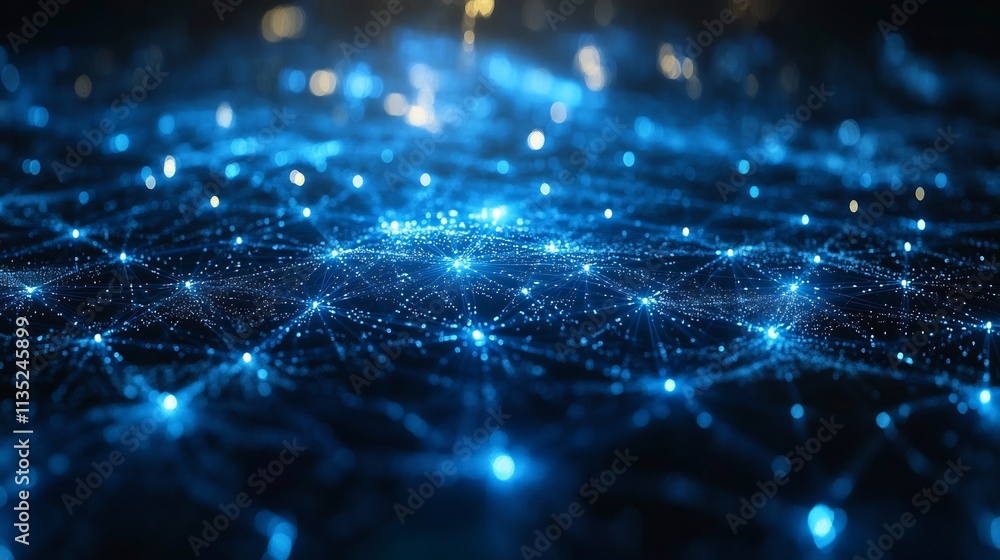 Poster interactive health data lines forming radial grids transparent blue shades suitable bioinformatics v
