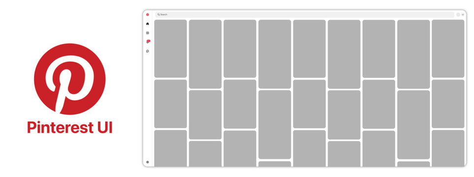 Pinterest mockup. Pinterest. Social network interface. Pinterest mockup social media post. Publish art. User interface. share creative achievements. PC Interface UX UI