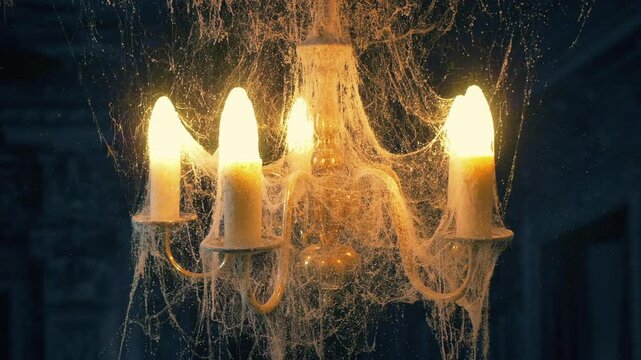 Chandelier Lights Up In Abandoned Mansion