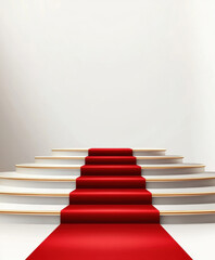 Elegant Red Carpet on Cubic Stairs for Award Ceremony