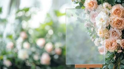 Elegant Smooth Glass Sign for Weddings and Events