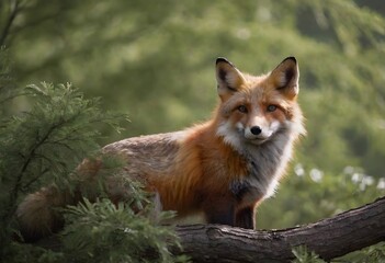 The Red Fox,Vulpes vulpes.A Red Fox Blends with Jungle Serenity