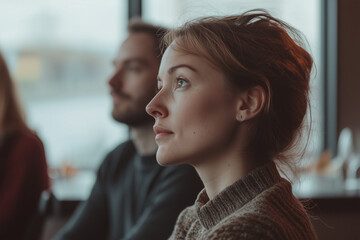 Couple engages with presenters at a fertility seminar while absorbing valuable insights and information