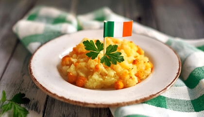 Irish, mashed, potatoes, St. Patrick, day, food, Colcannon, new, carrots, potato, Dublin, Ireland, tradition, meal, plate, dish, dinner, curry, vegetable, white, lunch, fried, yellow, tasty, gastro, 1