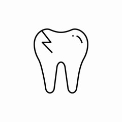 cracked tooth icon sign vector