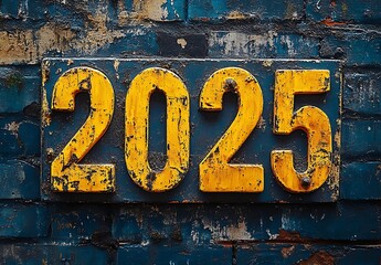 2025 Number on a Blue Wall
