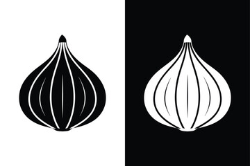 Elegant Garlic Silhouette. Perfect for Modern Design Projects