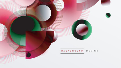 Fototapeta premium Abstract composition of overlapping circles with smooth gradients and transparency effects. Clean and modern design emphasizing depth, symmetry, and a minimal aesthetic