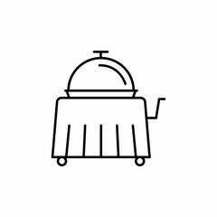 restaurant food trolley icon sign vector