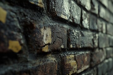 Close-Up of Aged Brick Wall with Rustic and Weathered Textures