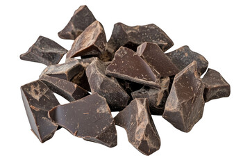 chocolate pieces isolated on white