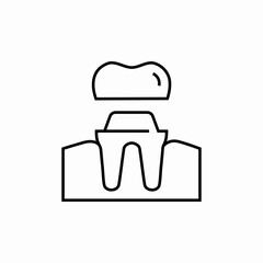 tooth crown icon sign vector