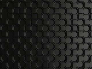 Abstract black hexagonal texture, geometric dark background, structure,vector