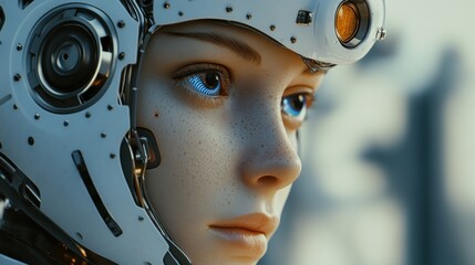 Fototapeta premium Cyberpunk Girl: A Futuristic Portrait