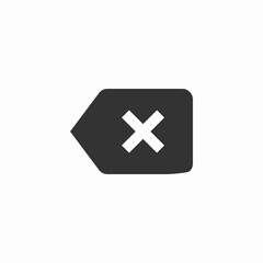 backspace button icon sign vector