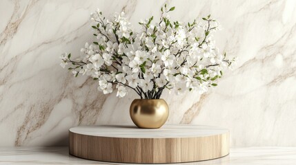 Elegant Floral Arrangement in Gold Vase