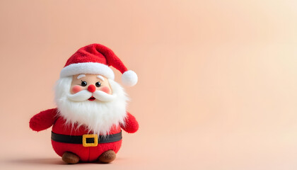 Cheerful Plush Santa Claus Figurine for Christmas
