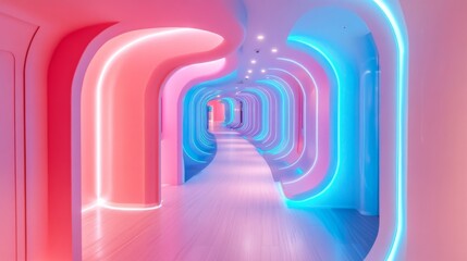 Naklejka premium Futuristic Neon Tunnel