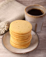 Lime and ginger cookies stacked