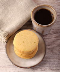 Lime and ginger cookies stacked