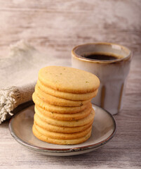 Lime and ginger cookies stacked