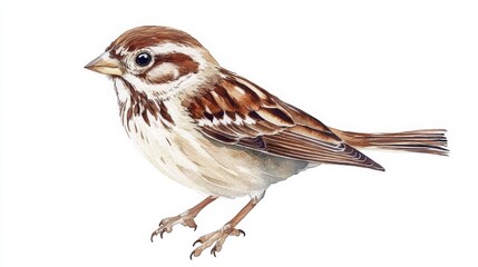 Fototapeta premium Watercolor Sparrow Illustration