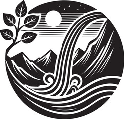 silhouette of clean vector of Primal Flow isolated