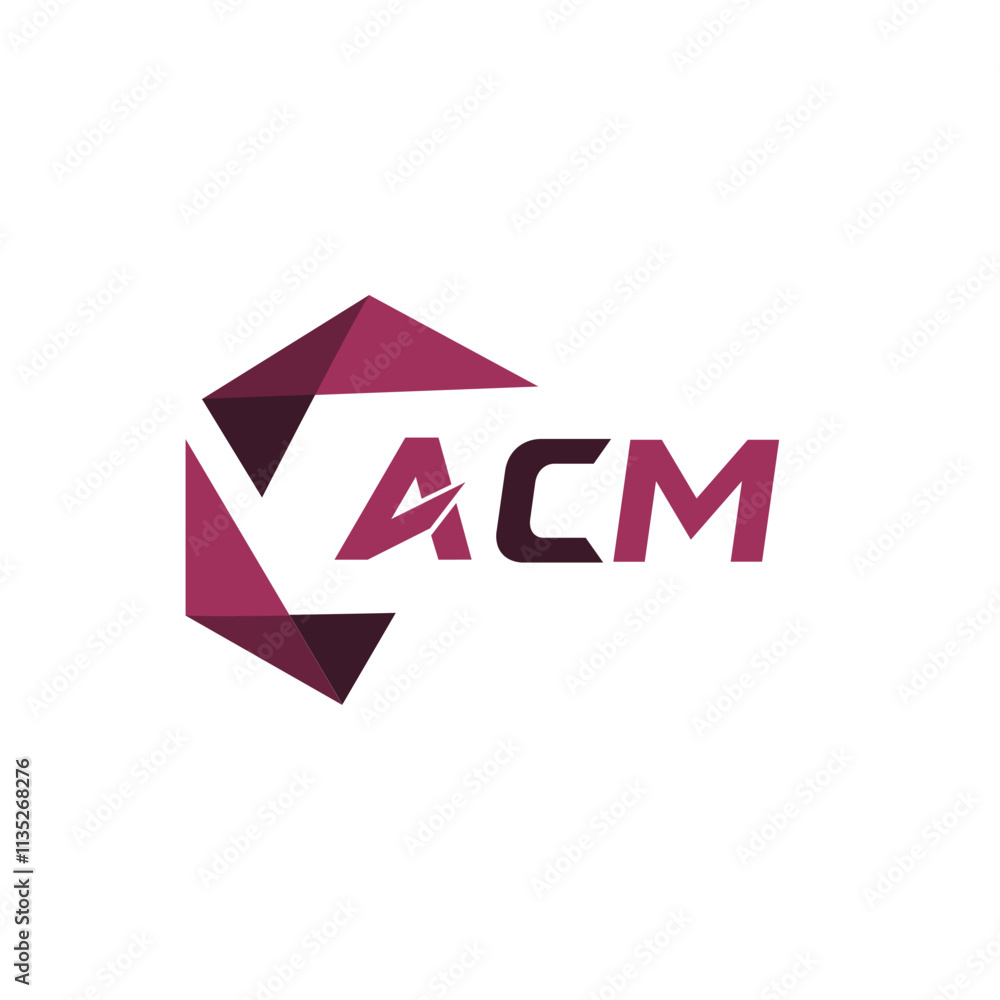 Fototapete acm creative minimalist letter logo. acm unique vector initials alphabet letter logo designacm creat