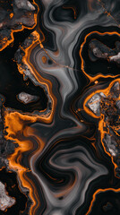 Swirling patterns in vibrant orange and gray create an engaging abstract backdrop with rich...