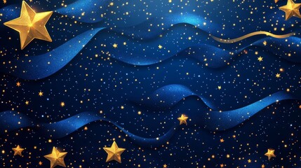 Golden Stars on a Night Sky