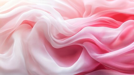 Fototapeta premium Flowing Pink and White Fabric