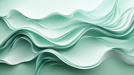 Obraz premium Abstract Mint Paper Waves