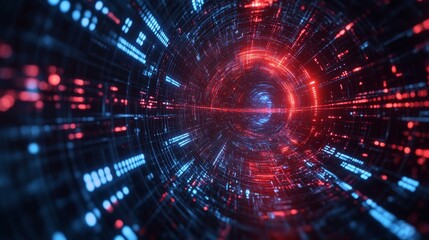 Obraz premium Futuristic Digital Tunnel