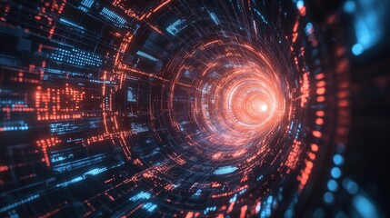 Futuristic Digital Tunnel