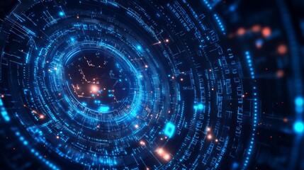 Obraz premium Futuristic Digital Tunnel