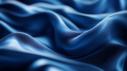 Obraz premium Silky Blue Fabric Waves