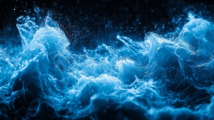 Dynamic Blue Ocean Waves