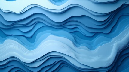 Fototapeta premium Abstract Ocean Waves in Blue Tones