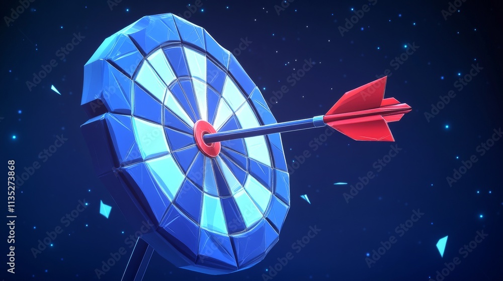 Aufkleber a striking visual of a red arrow embedded in a digital target, symbolizing precision and strategic f