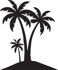Fototapeta premium Plame Tree Silhouettes, Vector-art, Icon And Artistic Illustration