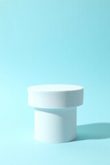 Props for product photography. Different podiums on a colored background
