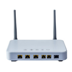 A modern wireless router on a transparent background