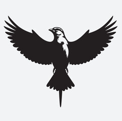 A bird 3 silhouette vector art illustration , eagle vector illustration