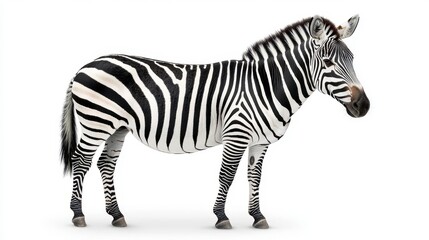 Fototapeta premium Plains Zebra in Profile, Elegant Wild Equine Portrait